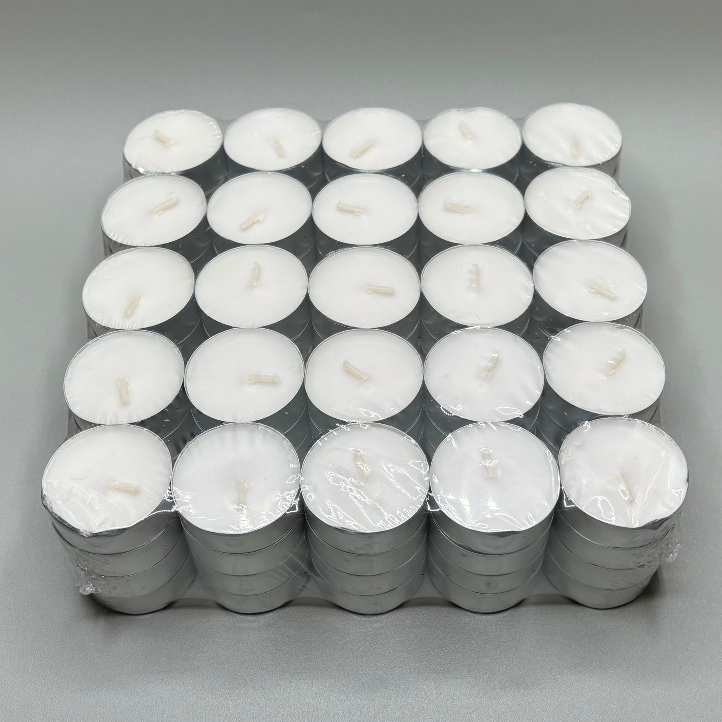 100 count 3-5hrs Burning White Unscented Tea Lights Smokeless Tealight Candle